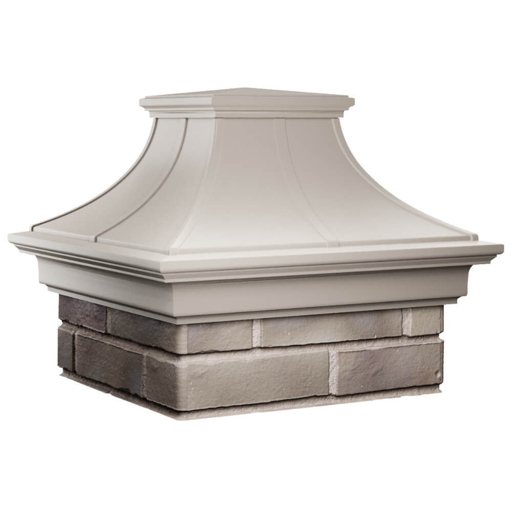 Колпак Zking Монблан Премиум Бежевый на столб 1.5х1.5 кирпича (385х385мм) в Хабаровске фото