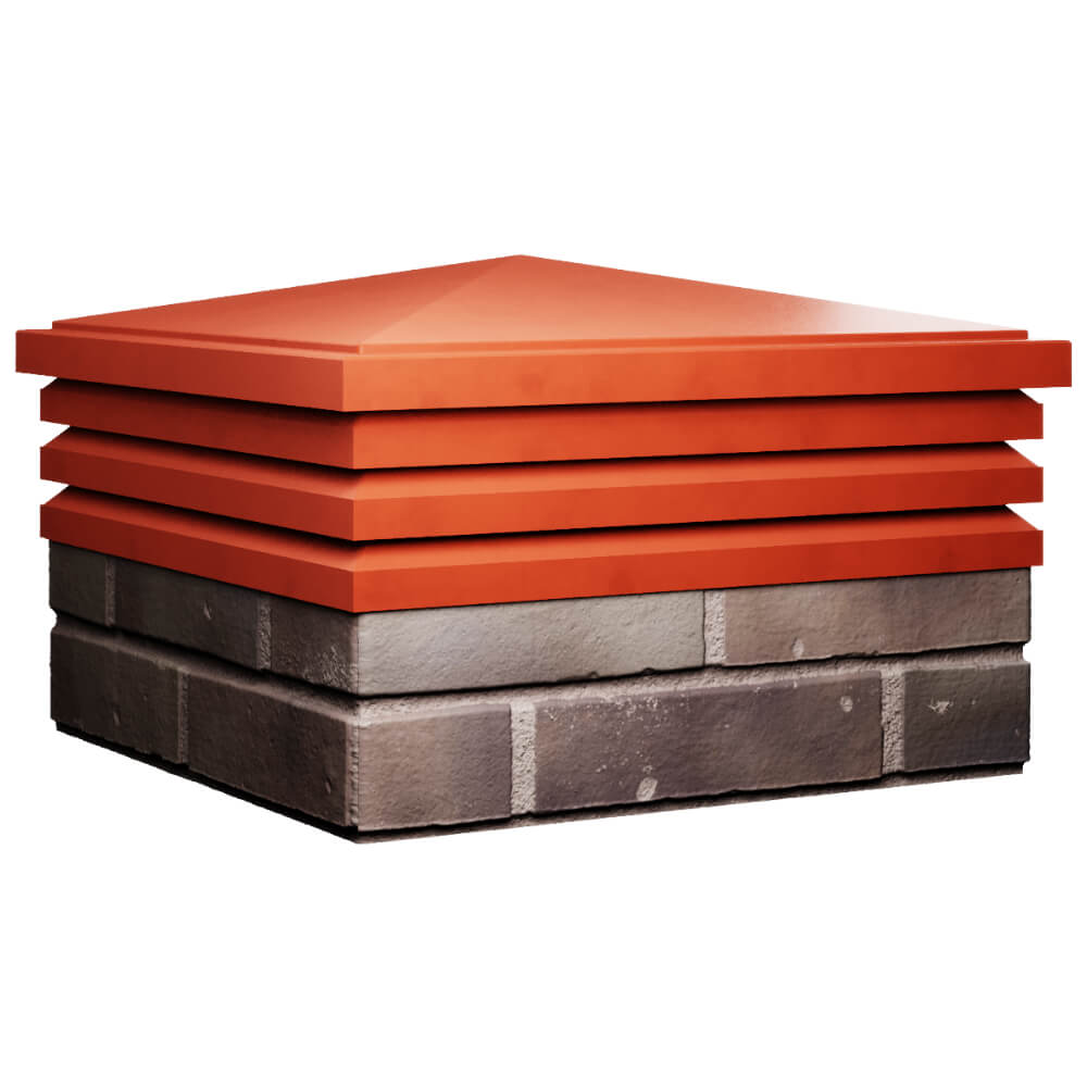 Колпак Zking Бона ХайТек Красный на столб 2х2 кирпича (513х513мм) в Хабаровске фото