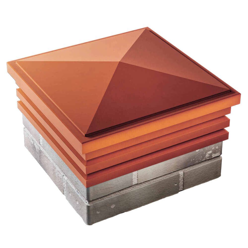 Колпак Zking Бона ХайТек Красный на столб 1.5х1.5 кирпича (385х385мм) в Хабаровске фото