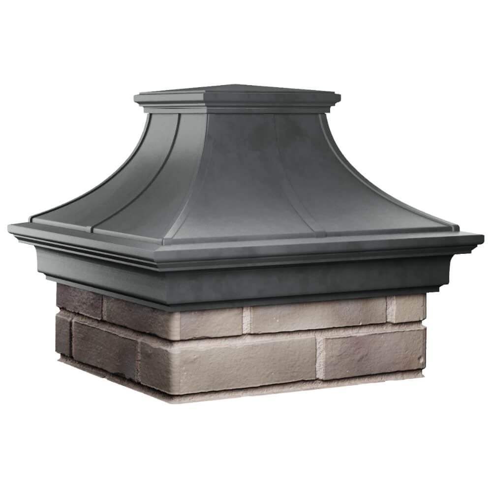 Колпак Zking Монблан Премиум Серый на столб 1.5х1.5 кирпича (385х385мм) в Хабаровске фото