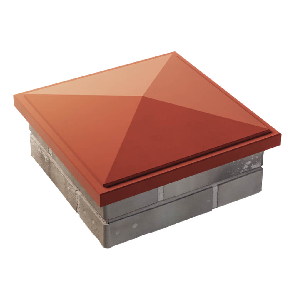 Колпак Zking БонаМоно Красный на столб 1.5х1.5 кирпича (385х385, 400х400мм) в Хабаровске фото