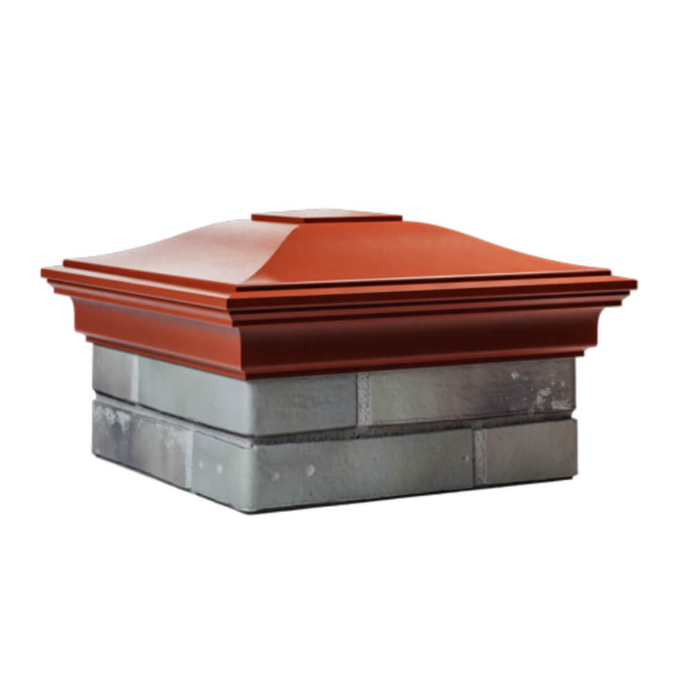 Колпак Zking Монблан Красный на столб 1.5х1.5 еврокирпича 0.7НФ (355х355мм) в Хабаровске фото