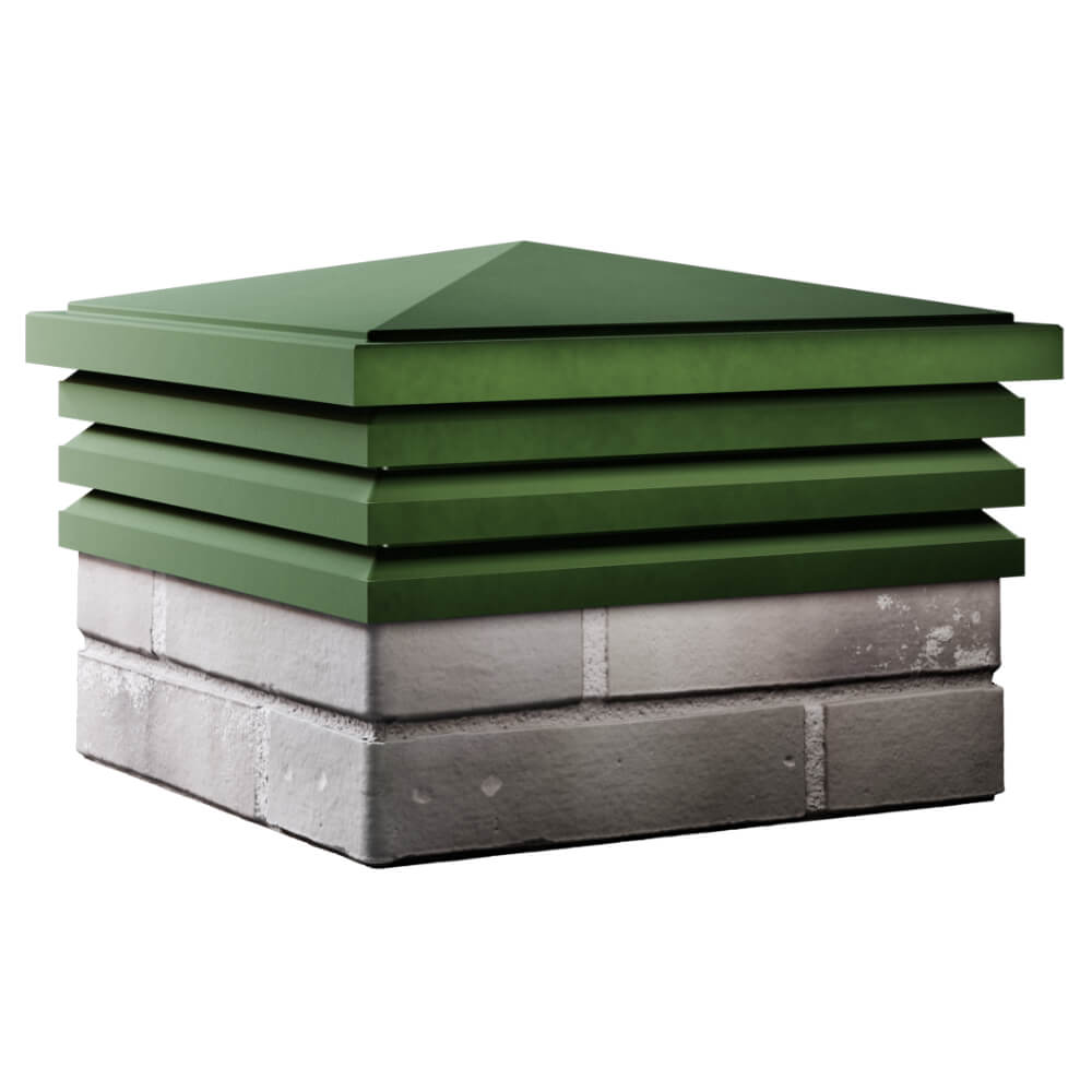 Колпак Zking Бона ХайТек Зеленый на столб 1.5х1.5 кирпича (385х385мм) в Хабаровске фото