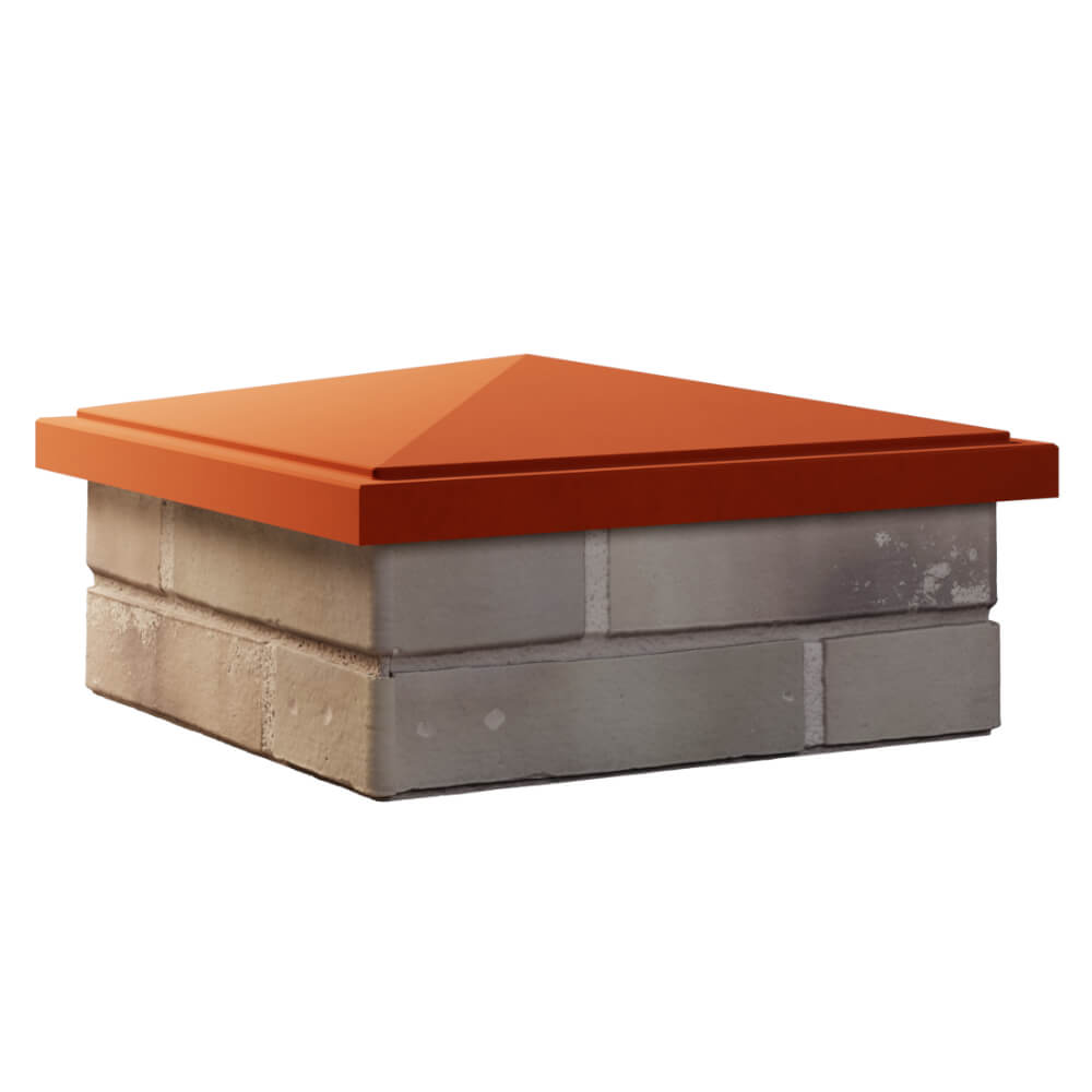 Колпак Zking БонаМоно Красный на столб 1.5х1.5 кирпича (385х385, 400х400мм) в Хабаровске фото