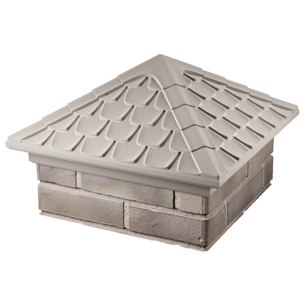 Колпак Zking Эльбрус Бежевый на столб 1.5х1.5 кирпича (385х385мм) в Хабаровске фото