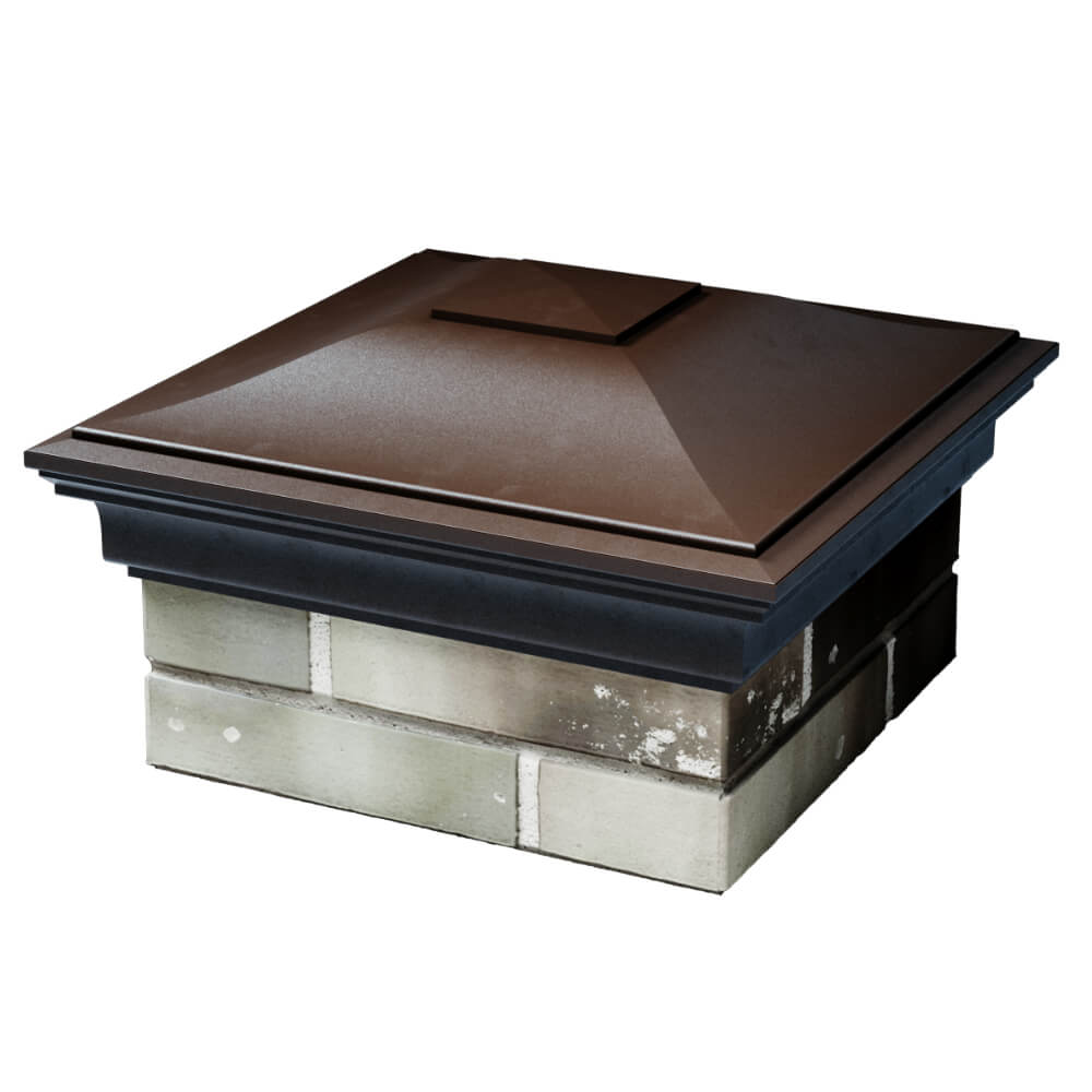 Колпак Zking Монблан Коричневый на столб 1.5х1.5 кирпича (385х385мм) в Хабаровске фото