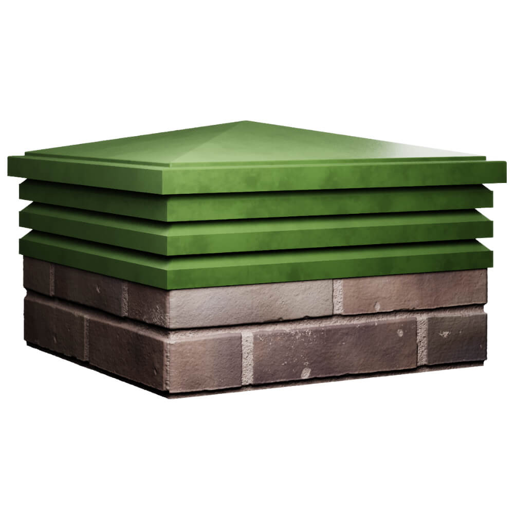 Колпак Zking Бона ХайТек Зеленый на столб 2х2 кирпича (513х513мм) в Хабаровске фото