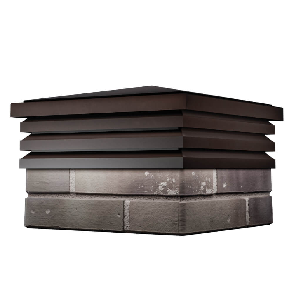 Колпак Zking Бона ХайТек Коричневый на столб 1.5х1.5 кирпича (385х385мм) в Хабаровске фото