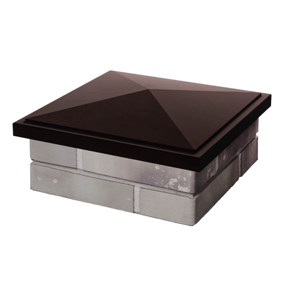 Колпак Zking БонаМоно Коричневый на столб 1.5х1.5 кирпича (385х385, 400х400мм) в Хабаровске фото