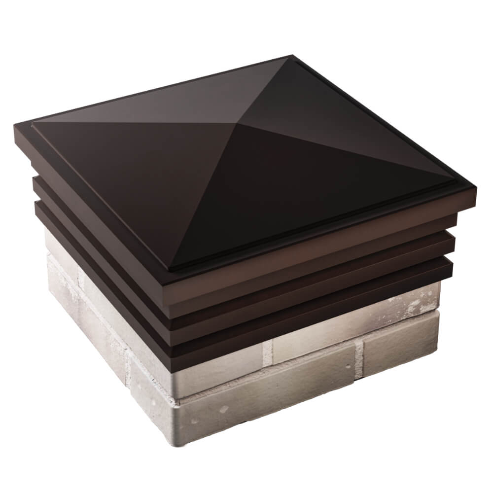 Колпак Zking Бона ХайТек Коричневый на столб 1.5х1.5 кирпича (385х385мм) в Хабаровске фото