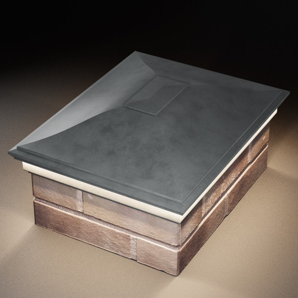 Колпак Zking Монблан Серый на столб 2х1.5 кирпича (515х385мм) c подсветкой в Хабаровске фото