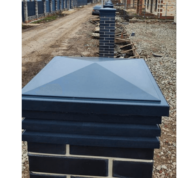 Колпак Zking Бона ХайТек Серый на столб 1.5х1.5 кирпича (385х385мм) в Хабаровске фото