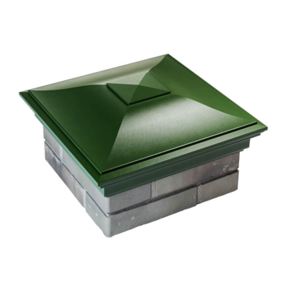 Колпак Zking Монблан Зеленый на столб 1.5х1.5 еврокирпича 0.7НФ (355х355мм) в Хабаровске фото