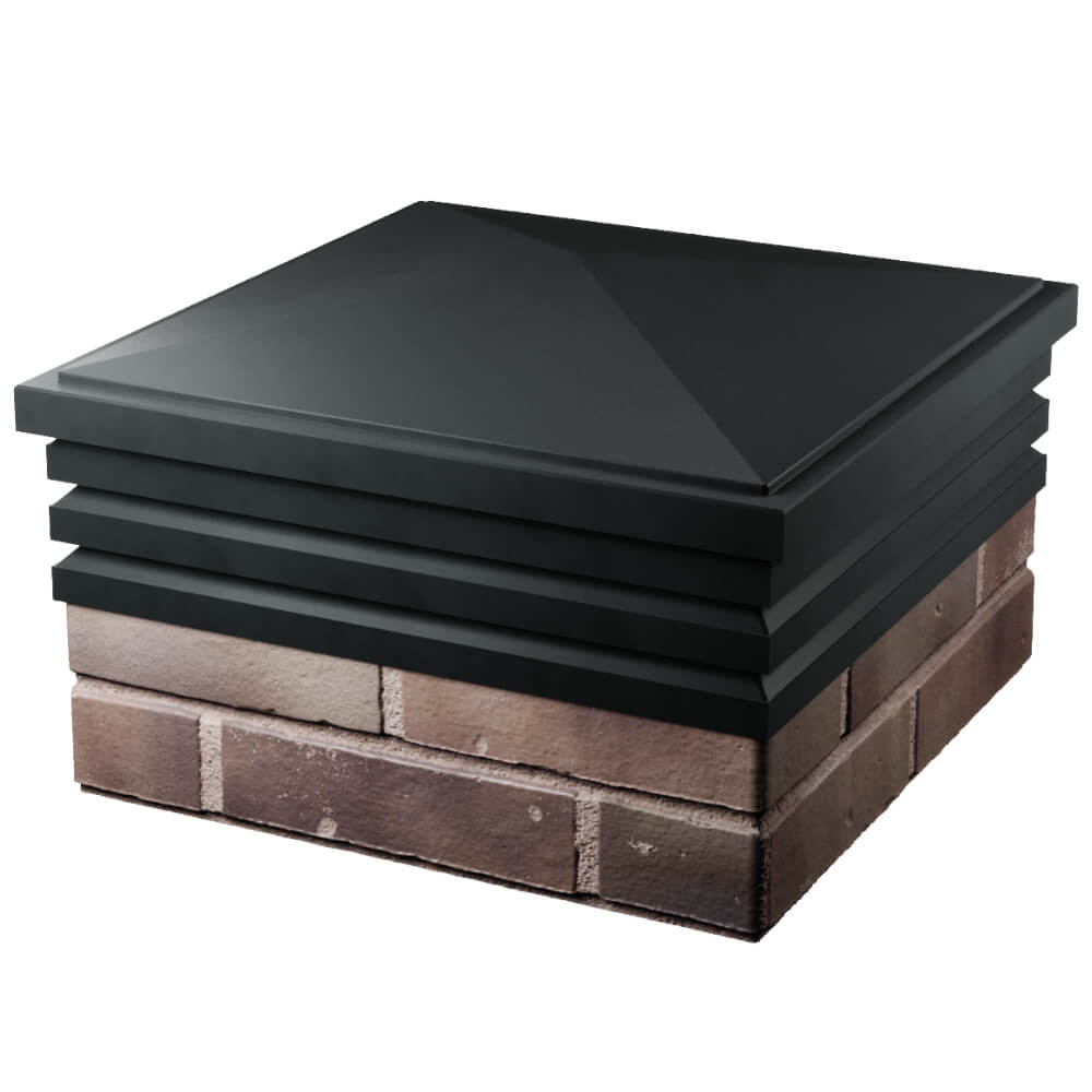 Колпак Zking Бона ХайТек Черный на столб 2х2 кирпича (513х513мм) в Хабаровске фото