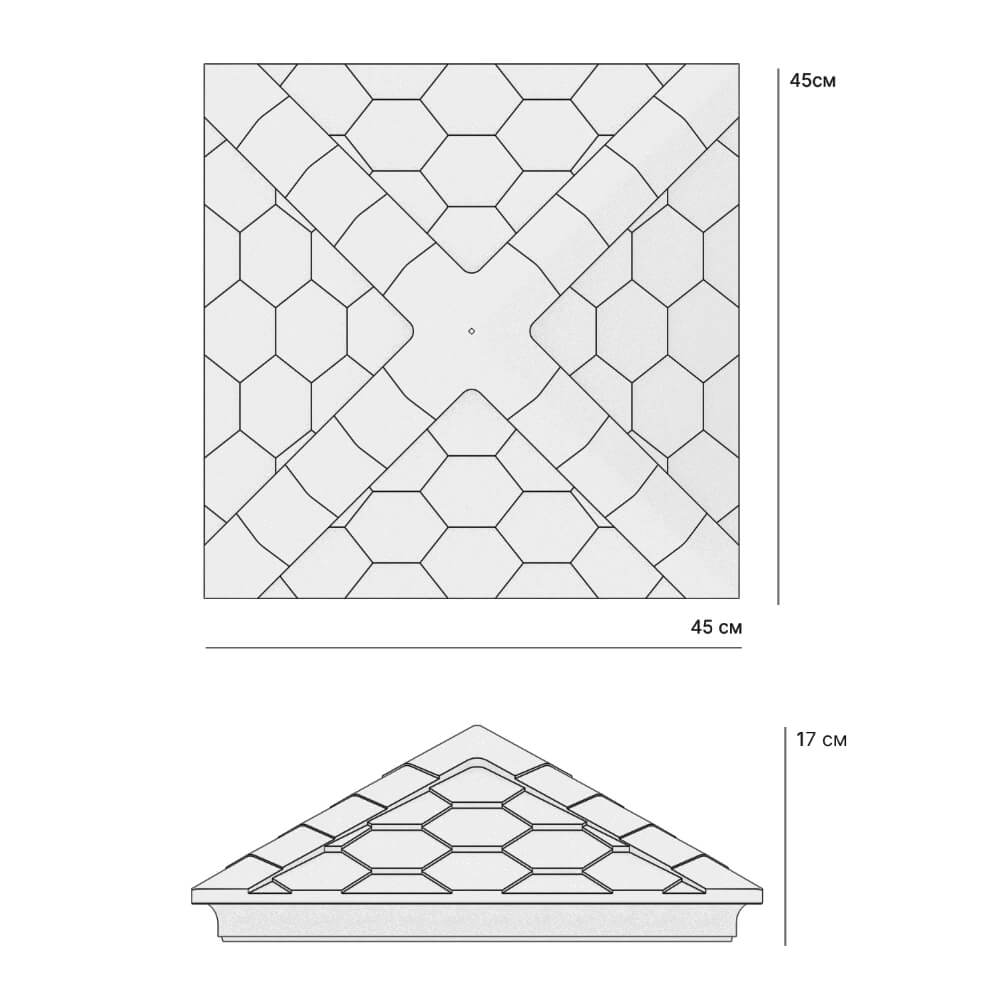 Колпак Zking Эверест Красный на столб 1.5х1.5 кирпича (390х390мм) в Хабаровске фото