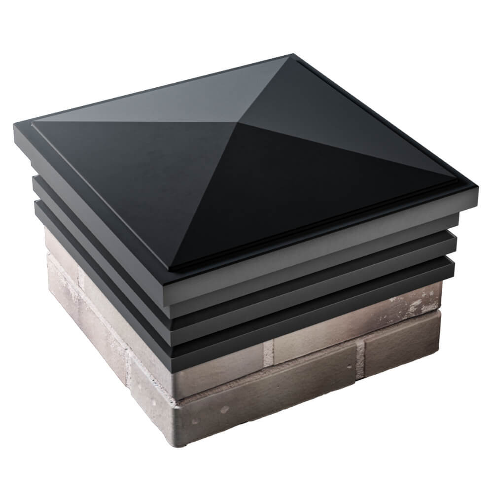 Колпак Zking Бона ХайТек Черный на столб 1.5х1.5 кирпича (385х385мм) в Хабаровске фото