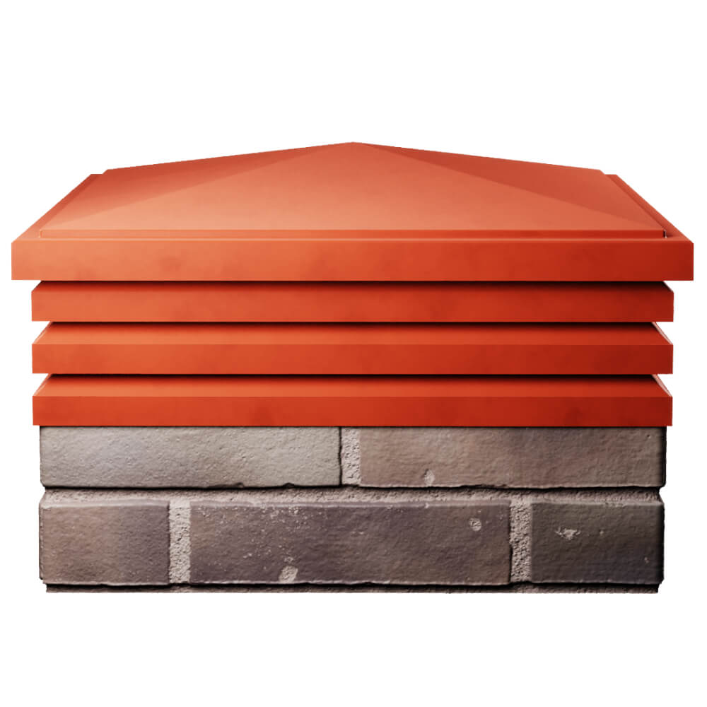 Колпак Zking Бона ХайТек Красный на столб 2х2 кирпича (513х513мм) Хабаровск фото