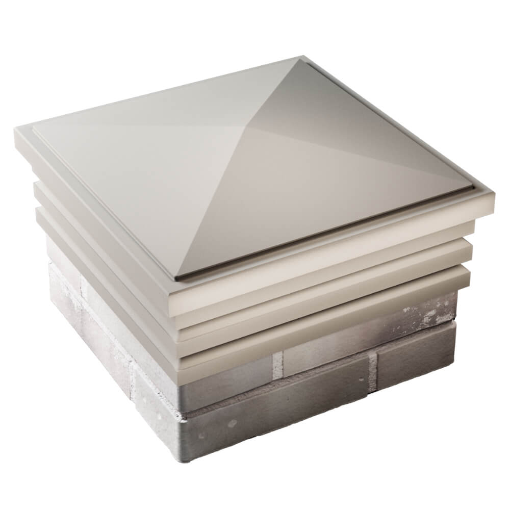 Колпак Zking Бона ХайТек Бежевый на столб 1.5х1.5 кирпича (385х385мм) в Хабаровске фото