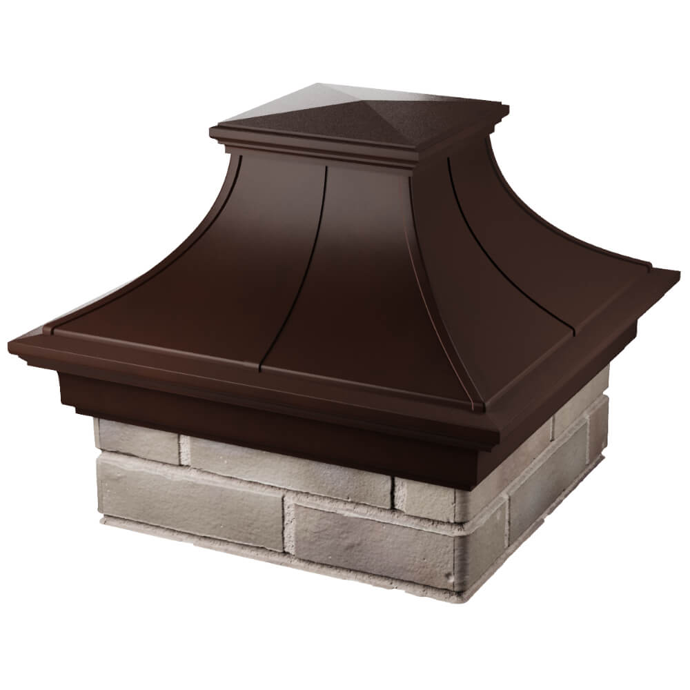 Колпак Zking Монблан Премиум Коричневый на столб 1.5х1.5 кирпича (385х385мм) в Хабаровске фото