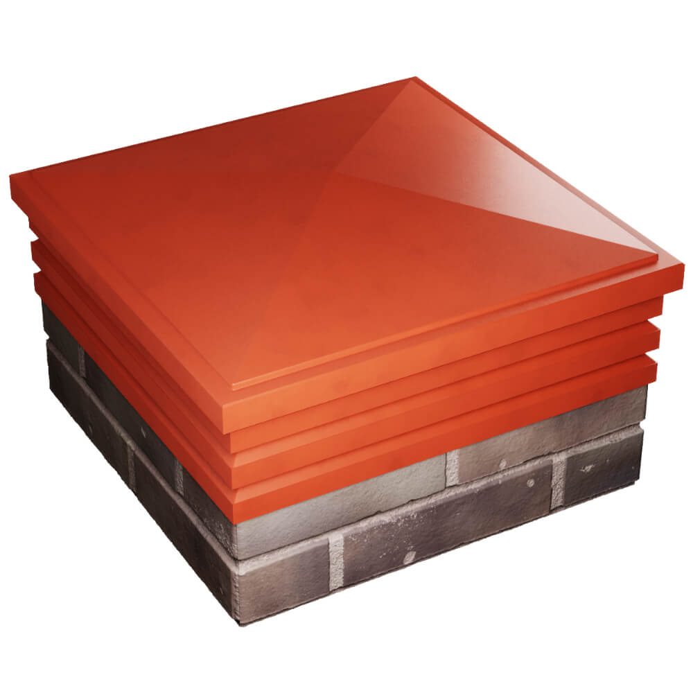 Колпак Zking Бона ХайТек Красный на столб 2х2 кирпича (513х513мм) в Хабаровске фото