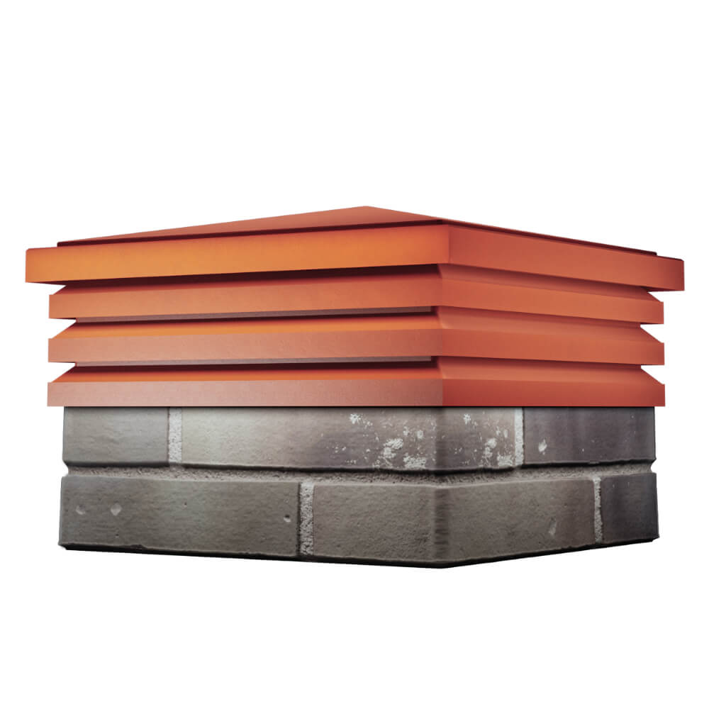 Колпак Zking Бона ХайТек Красный на столб 1.5х1.5 кирпича (385х385мм) в Хабаровске фото