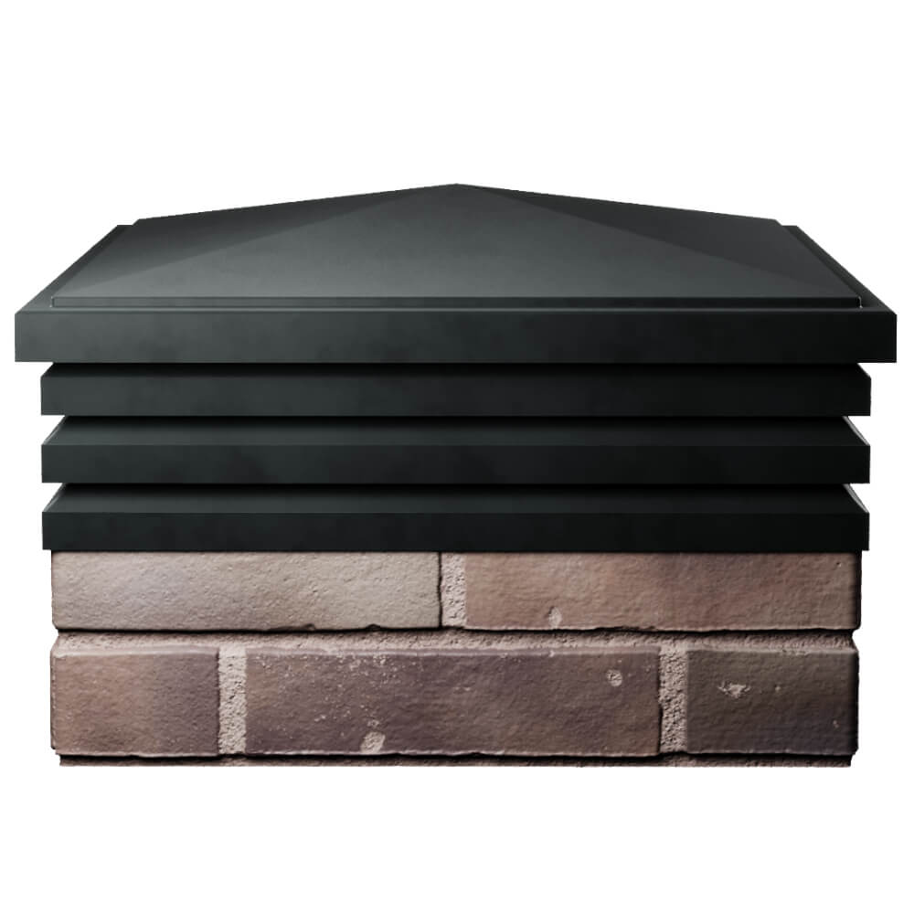 Колпак Zking Бона ХайТек Черный на столб 2х2 кирпича (513х513мм) Хабаровск фото