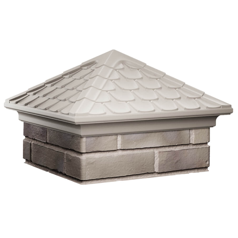 Колпак Zking Эльбрус Бежевый на столб 1.5х1.5 кирпича (385х385мм) в Хабаровске фото