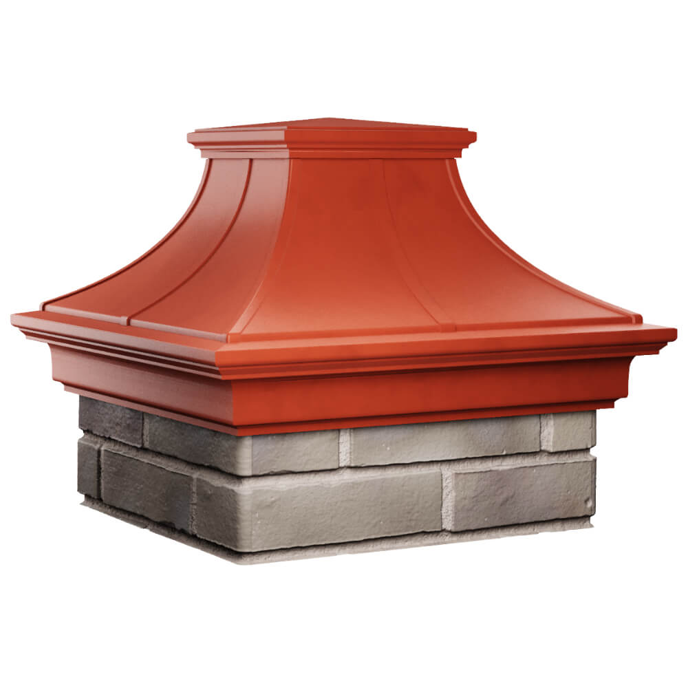 Колпак Zking Монблан Премиум Красный на столб 1.5х1.5 кирпича (385х385мм) в Хабаровске фото