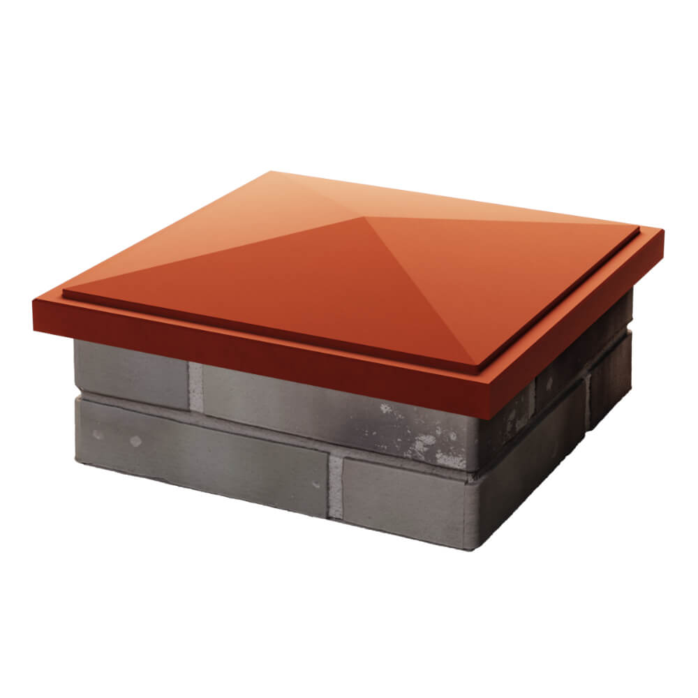 Колпак Zking БонаМоно Красный на столб 1.5х1.5 кирпича (385х385, 400х400мм) в Хабаровске фото