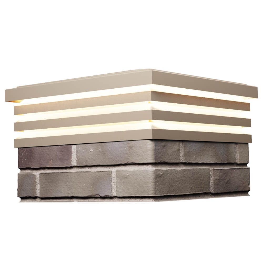 Колпак Zking Бона ХайТек Бежевый на столб 1.5х1.5 кирпича (385х385мм) с подсветкой в Хабаровске фото