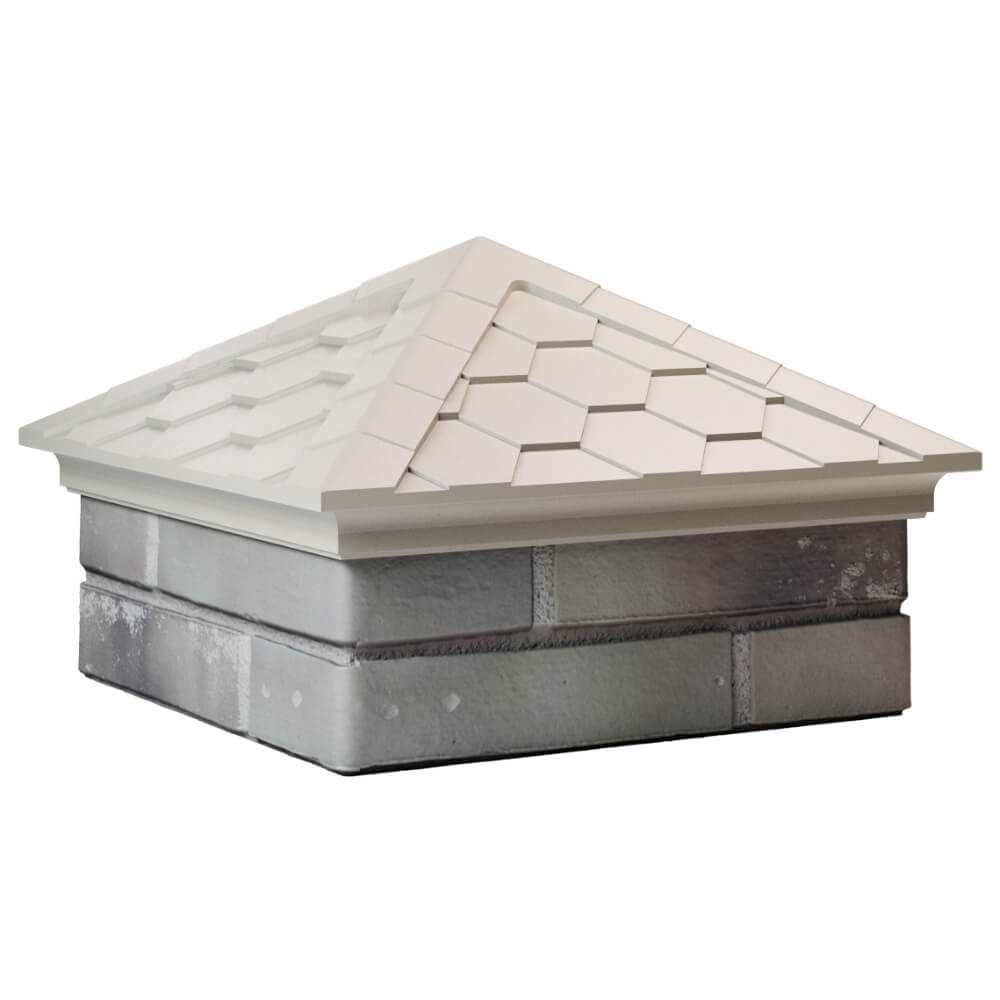 Колпак Zking Эверест Бежевый на столб 1.5х1.5 кирпича (390х390мм) в Хабаровске фото