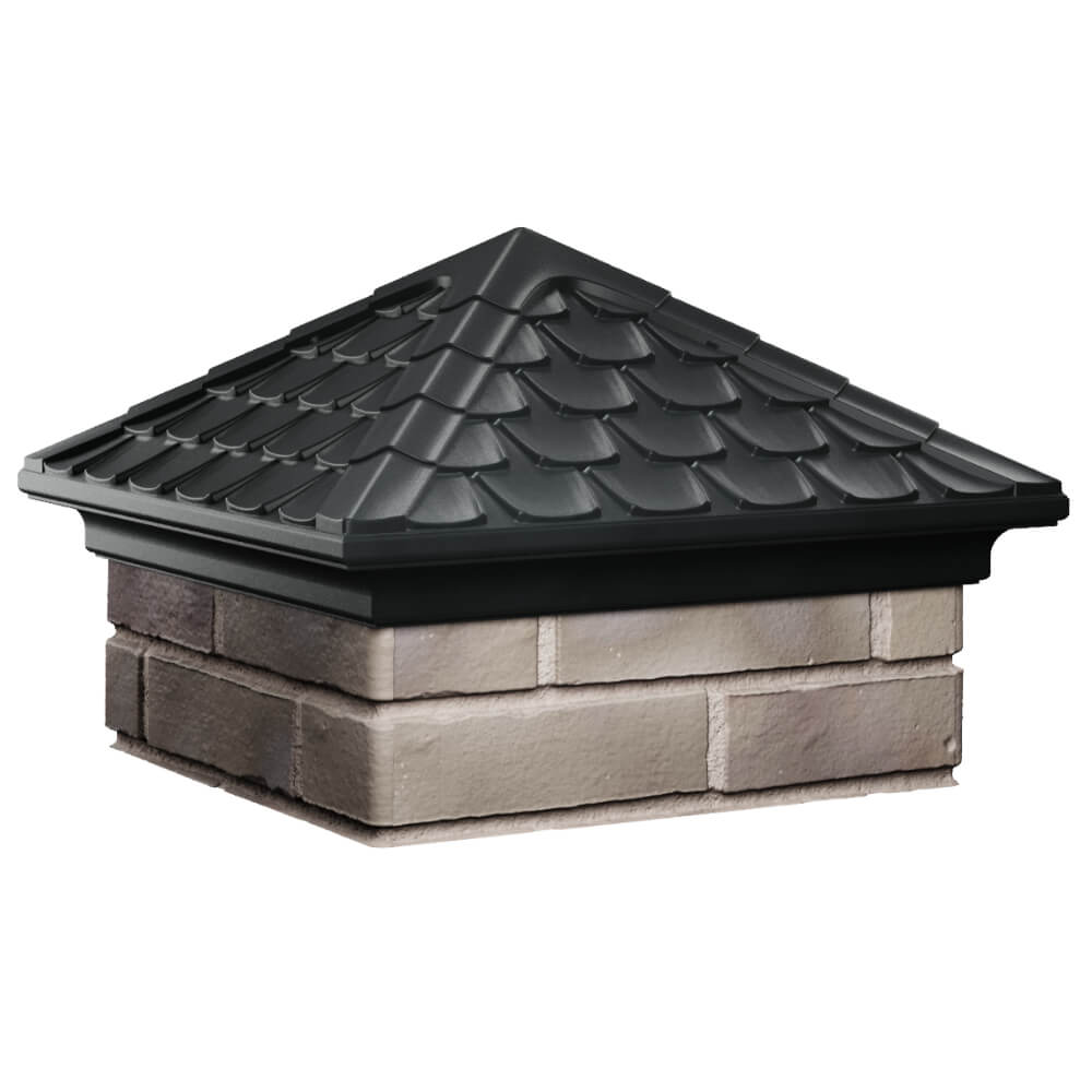 Колпак Zking Эльбрус Черный на столб 1.5х1.5 кирпича (385х385мм) в Хабаровске фото