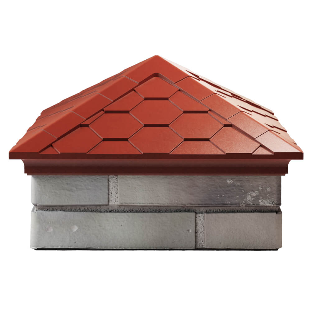 Колпак Zking Эверест Красный на столб 1.5х1.5 кирпича (390х390мм) Хабаровск фото