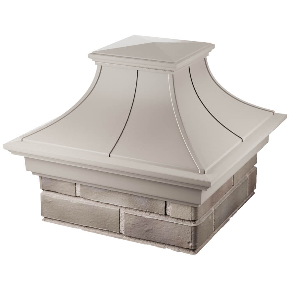 Колпак Zking Монблан Премиум Бежевый на столб 1.5х1.5 кирпича (385х385мм) в Хабаровске фото