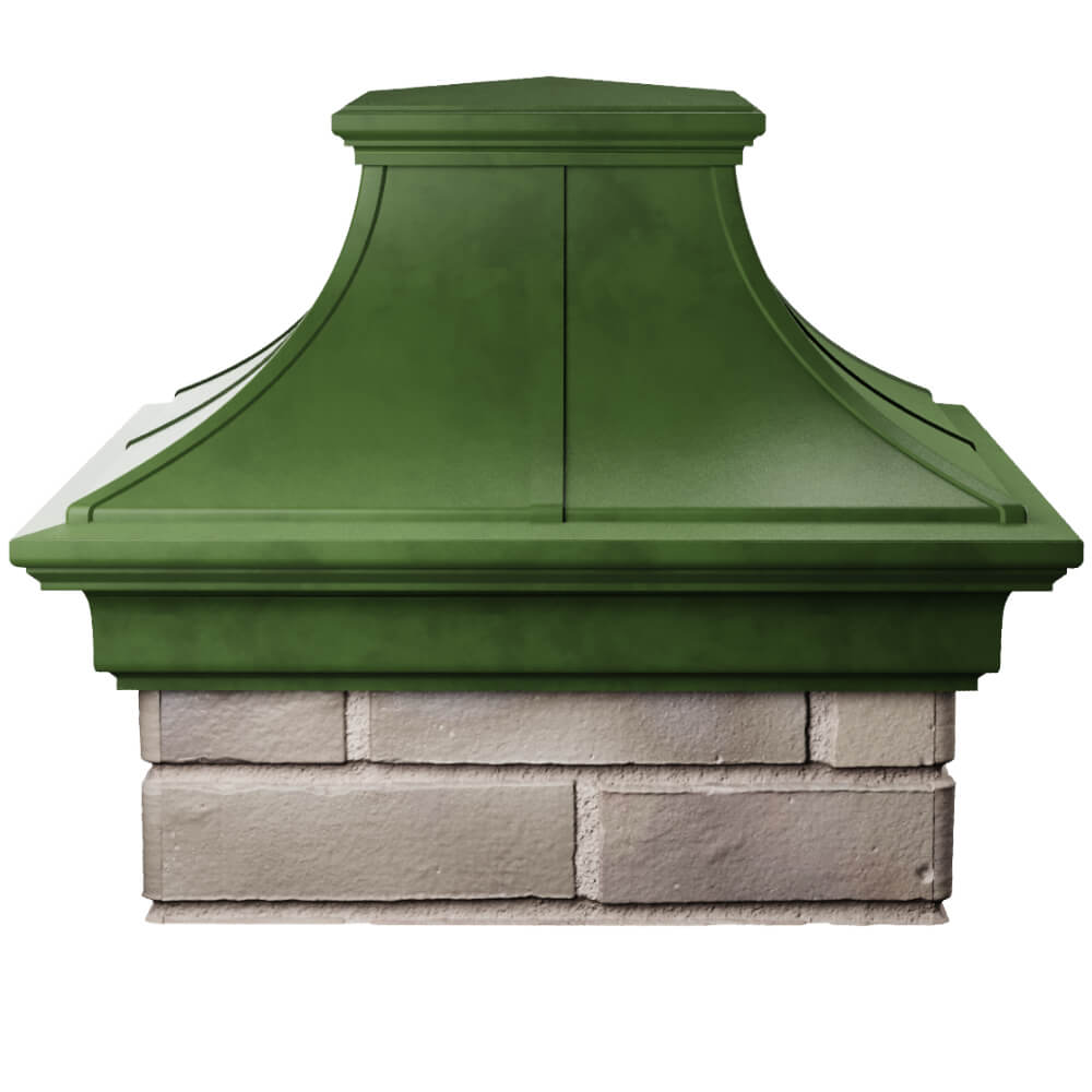 Колпак Zking Монблан Премиум Зеленый на столб 1.5х1.5 кирпича (385х385мм) Хабаровск фото