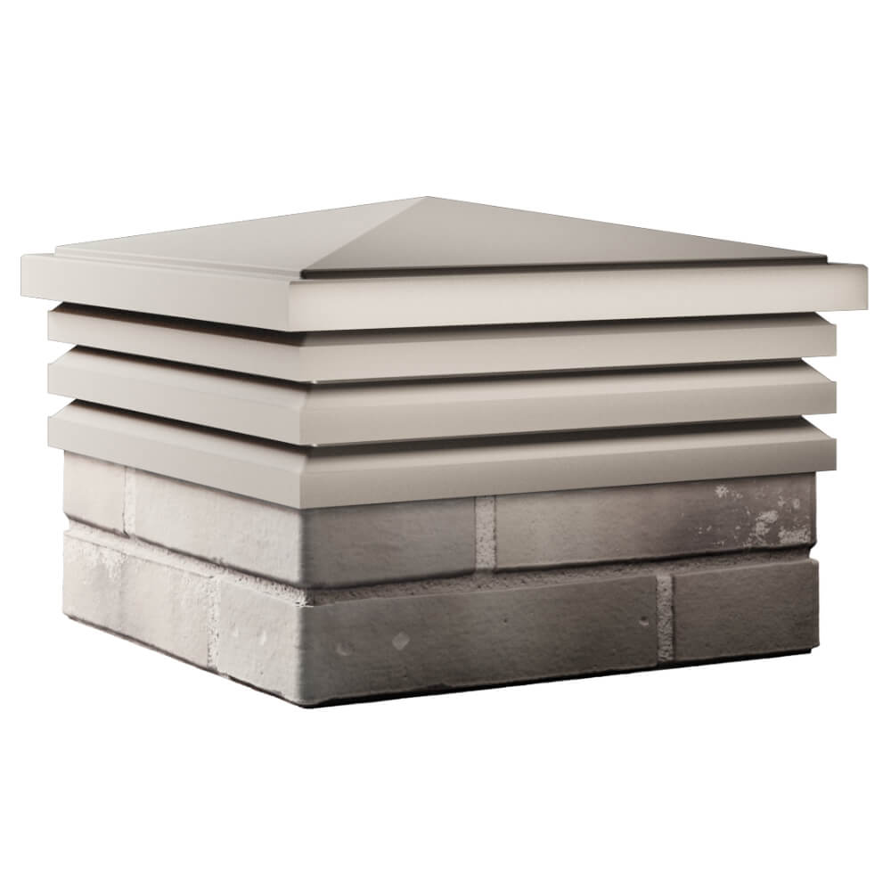 Колпак Zking Бона ХайТек Бежевый на столб 1.5х1.5 кирпича (385х385мм) в Хабаровске фото