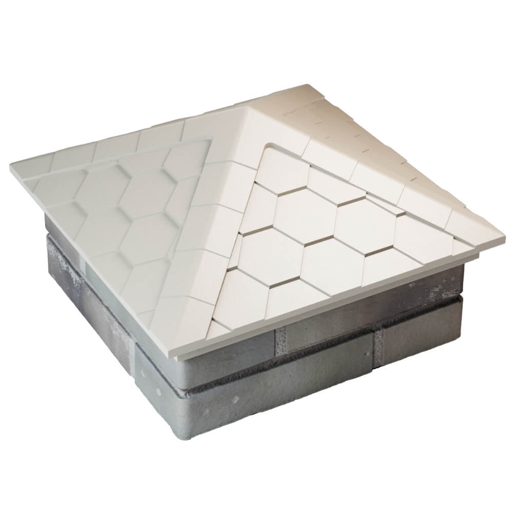 Колпак Zking Эверест Бежевый на столб 1.5х1.5 кирпича (390х390мм) в Хабаровске фото