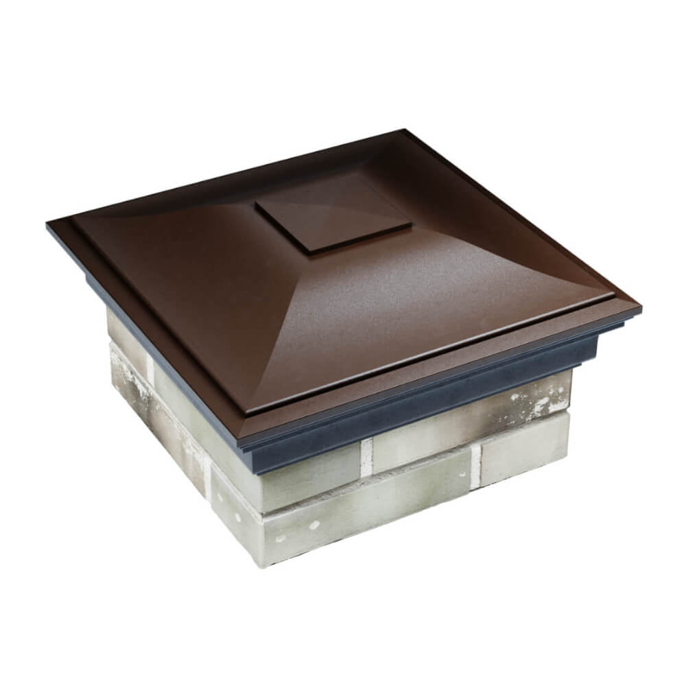 Колпак Zking Монблан Коричневый на столб 1.5х1.5 еврокирпича 0.7НФ (355х355мм) в Хабаровске фото