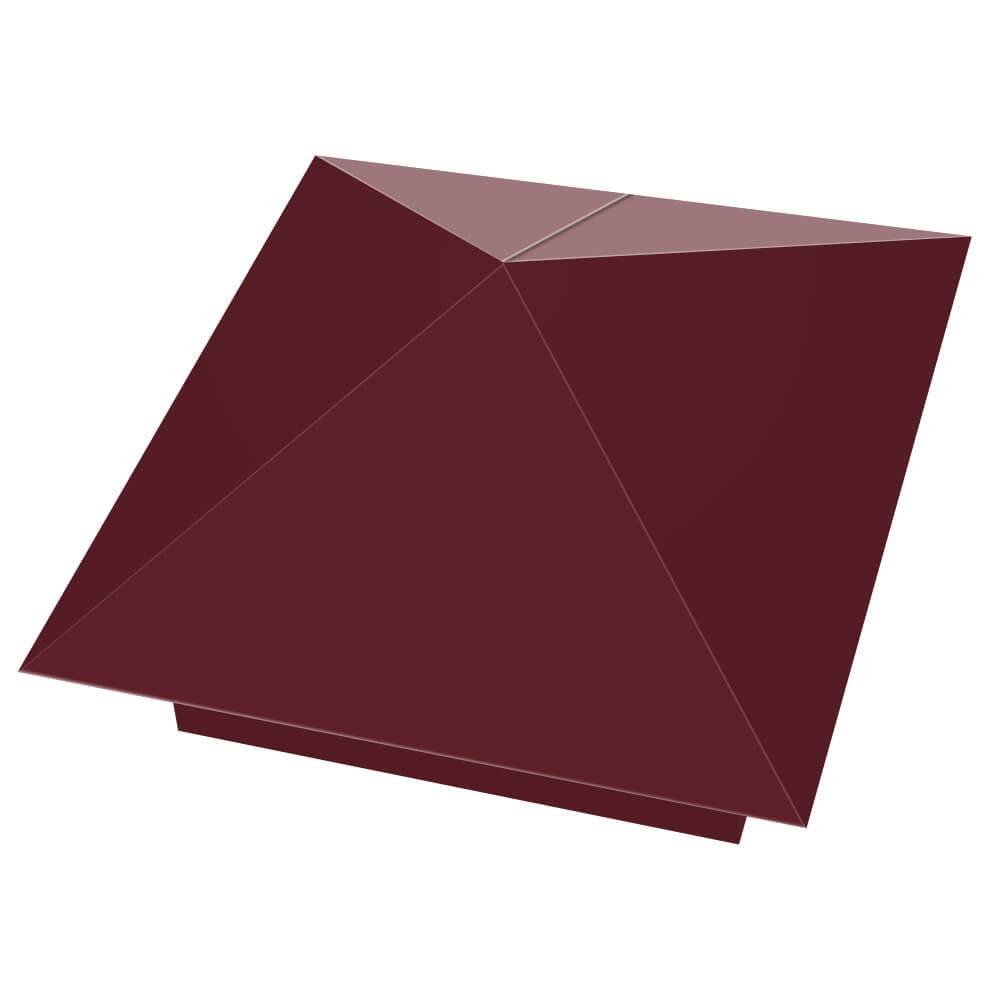 Колпак металлический 390х390мм RAL3005 Красное Вино заборный Хабаровск фото