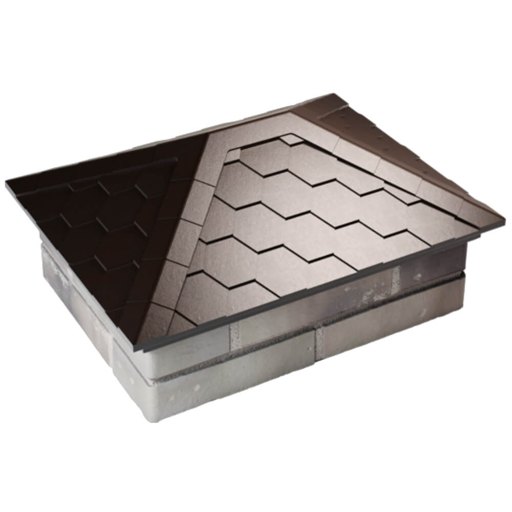 Колпак Zking Эверест Коричневый на столб 2х1.5 кирпича (520х390мм) Хабаровск фото