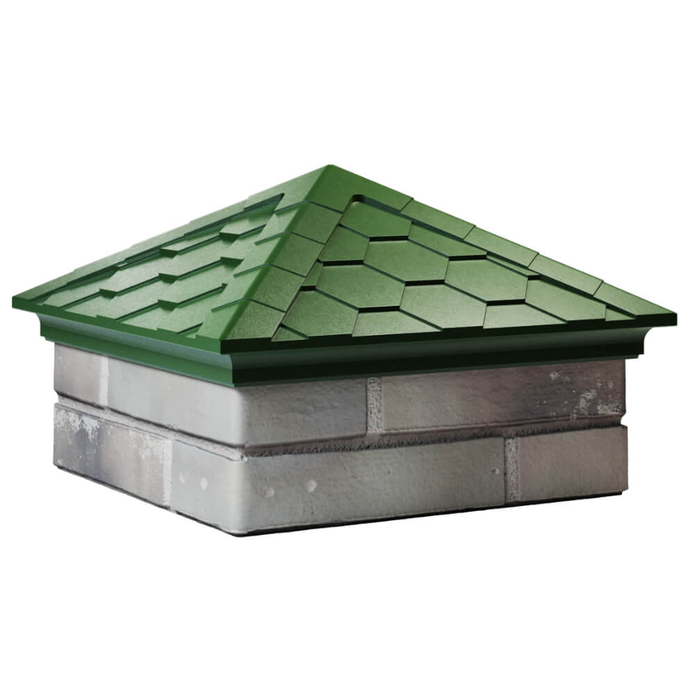 Колпак Zking Эверест Зеленый на столб 1.5х1.5 кирпича (390х390мм) в Хабаровске фото