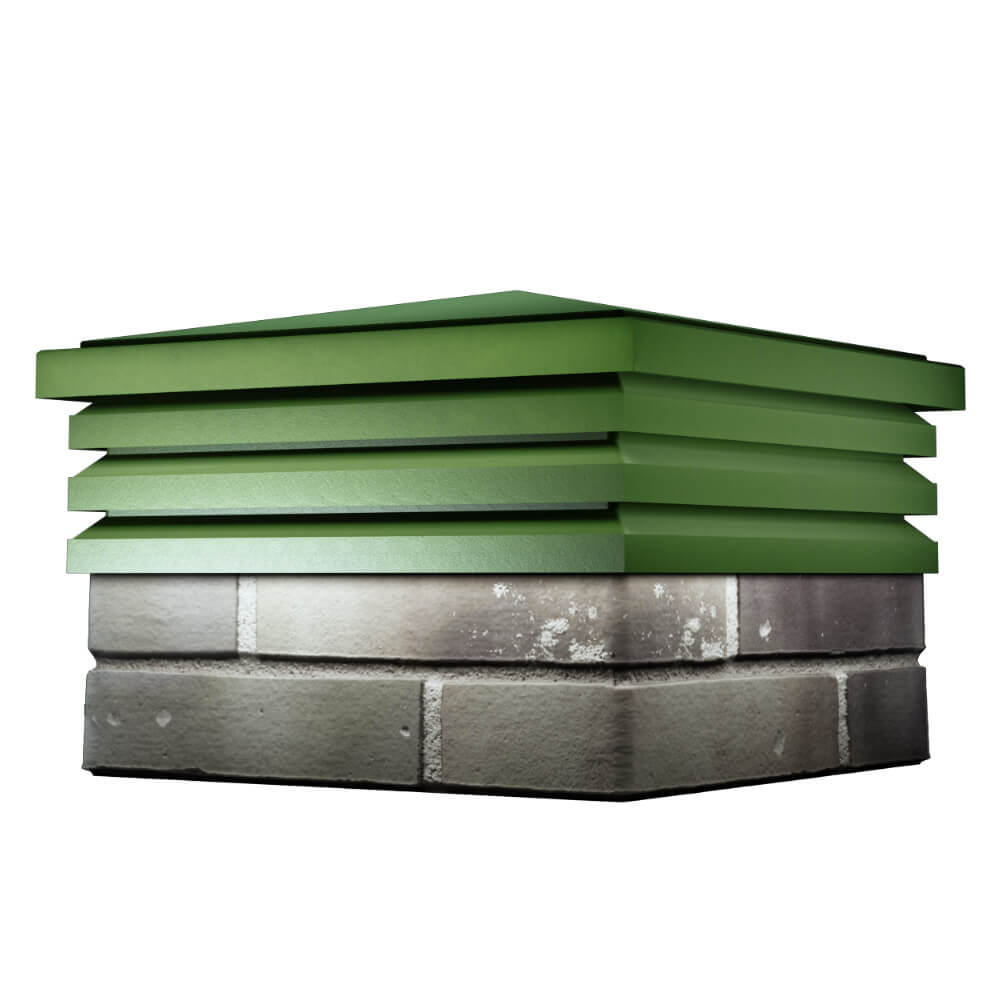 Колпак Zking Бона ХайТек Зеленый на столб 1.5х1.5 кирпича (385х385мм) в Хабаровске фото