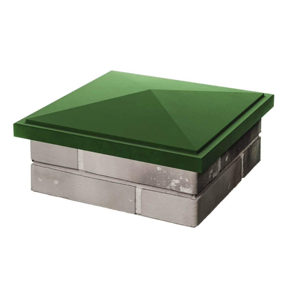 Колпак Zking БонаМоно Зеленый на столб 1.5х1.5 кирпича (385х385, 400х400мм) в Хабаровске фото