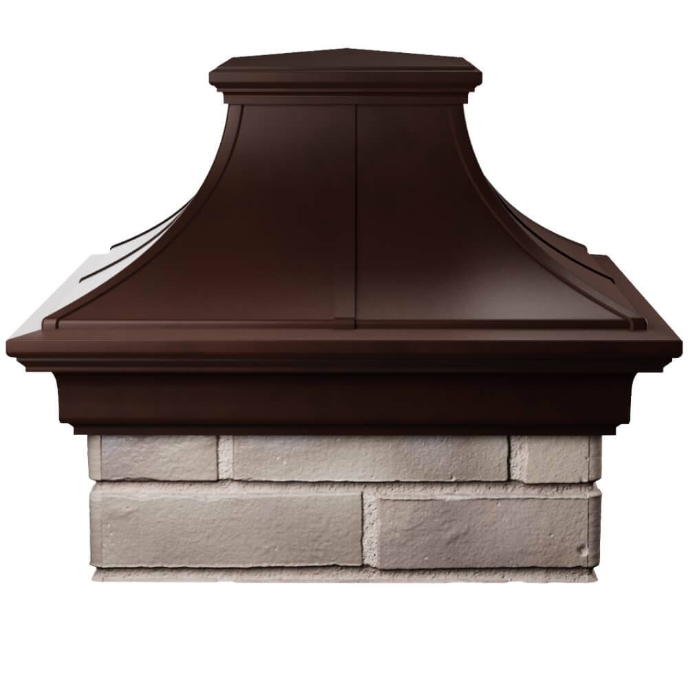 Колпак Zking Монблан Премиум Коричневый на столб 1.5х1.5 кирпича (385х385мм) Хабаровск фото