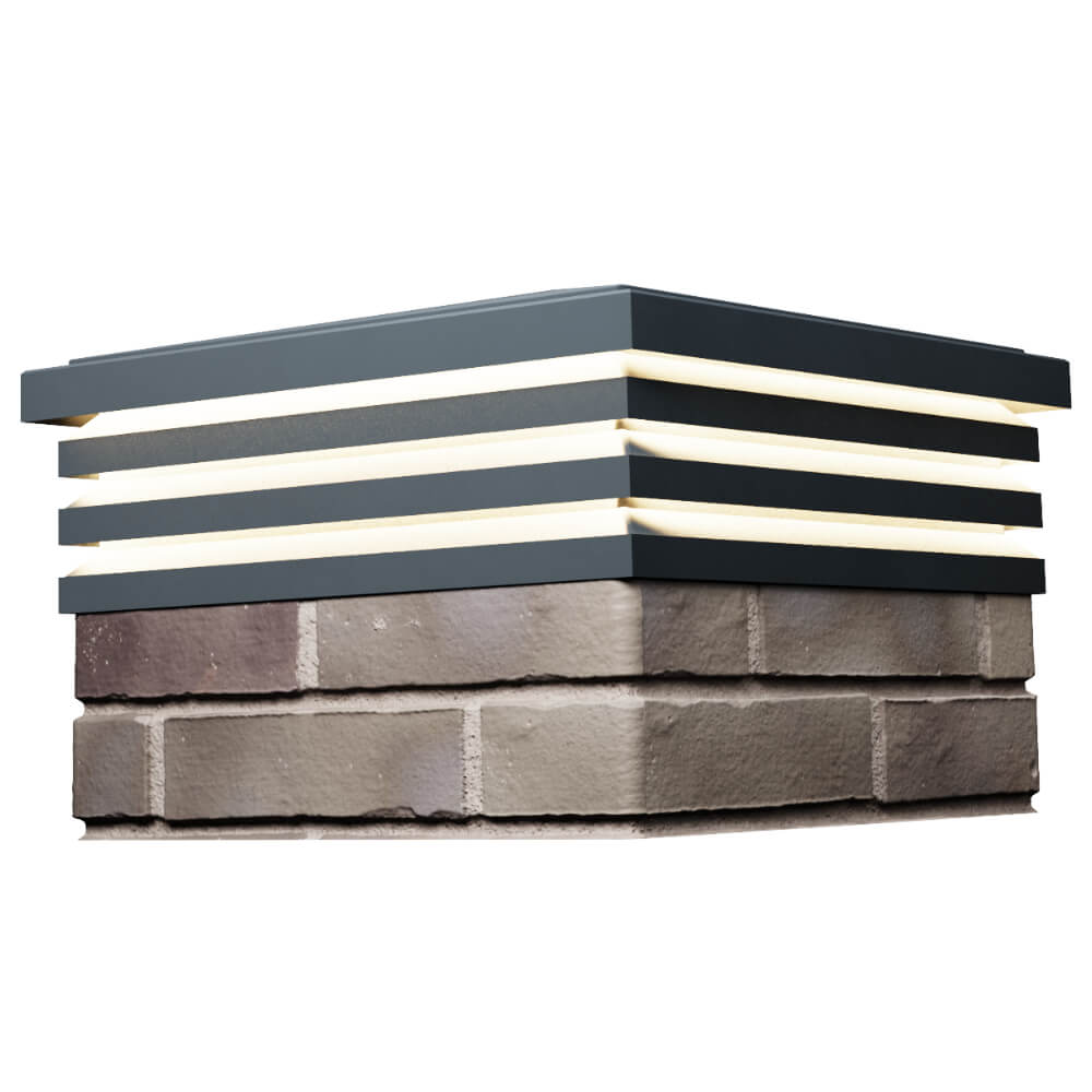 Колпак Zking Бона ХайТек Серый на столб 1.5х1.5 кирпича (385х385мм) с подсветкой в Хабаровске фото