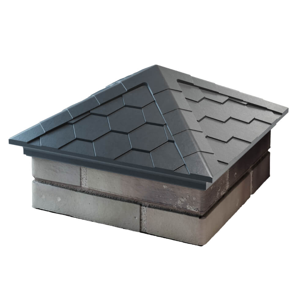 Колпак Zking Эверест Серый на столб 1.5х1.5 кирпича (390х390мм) в Хабаровске фото