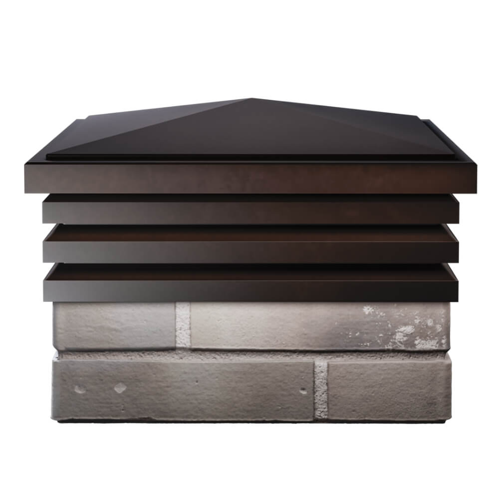 Колпак Zking Бона ХайТек Коричневый на столб 1.5х1.5 кирпича (385х385мм) Хабаровск фото