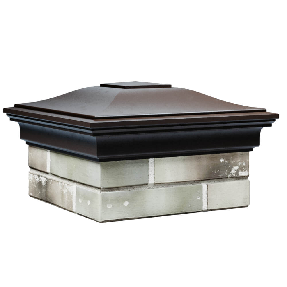 Колпак Zking Монблан Коричневый на столб 1.5х1.5 кирпича (385х385мм) в Хабаровске фото