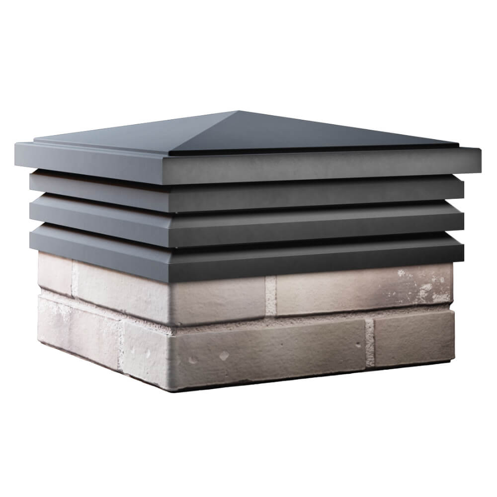 Колпак Zking Бона ХайТек Серый на столб 1.5х1.5 кирпича (385х385мм) в Хабаровске фото