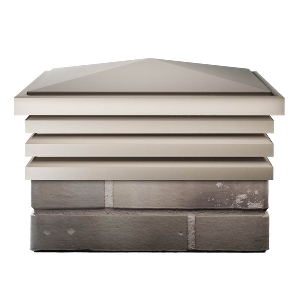 Колпак Zking Бона ХайТек Бежевый на столб 1.5х1.5 кирпича (385х385мм) Хабаровск фото